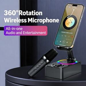 무선 블루투스 스피커 마이크 내장 휴대폰 거치대 음악 플레이어 노래방 기계 태블릿