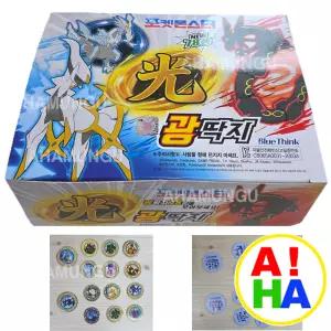 블루씽크 포켓몬스터 광딱지 18개 1갑 발송/종이딱지/원형/홀로그램