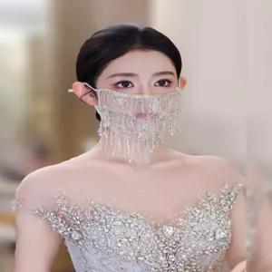 신부용 레이스 자수 큐빅 여름용 자외선차단 마스크