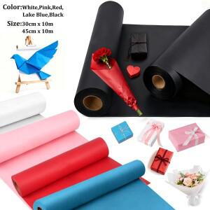 1-2롤 빨간색/파란색/흰색/검은색 크래프트 종이 롤 재활용 선물 포장지 공예품 바닥재 꽃다발