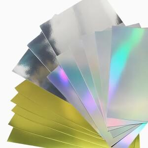 10장 고품질 거울 종이 DIY 공예 및 사진 배경 크리스마스 장식 파티 휴일 카드용