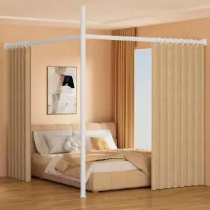 사무실 파티션 커튼 무타공 베이지화이트 암막 대나무 침대 접이식 칸막이 거실 가림막