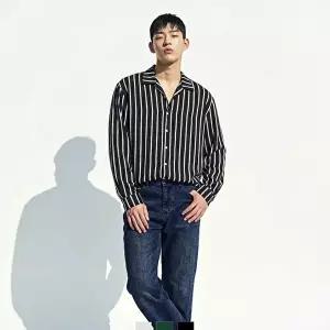[모로엠]스트라이프 오픈카라 루즈핏 남성 셔츠 DMG-SHA-Q4533411