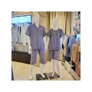 [비너스] VPAS202WVPAS202M 커플 체크 면지지미 반팔반바지 잠옷_P420336466