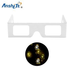 100팩 콜드플레이 산타 안경 종이 불꽃놀이 무지개 특수 효과 조명 클립 회절 크리스마스 파티