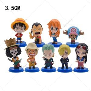 원피스 애니메이션 피규어, 사보 루피 에이스 나미 로빈 액션 모델 수집용 장난감 선물, 3, 10/12 개 세트
