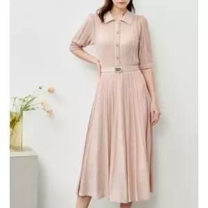 아이잗컬렉션크리스탈 버튼 시스루 니트 드레스CR4A1OP221