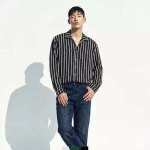 스트라이프 오픈카라 루즈핏 남성 셔츠 DMG-SHA-Q4533411