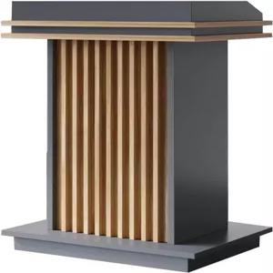 QOYBGJDD 나무 강의대 교실용 교사용 스탠딩 데스크 이중 수납 공간 견고한 넓은 베이스 교회 학교 회의 및