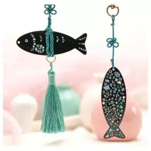 핸드메이드 물고기   공예 자개   열쇠고리 전통 매듭