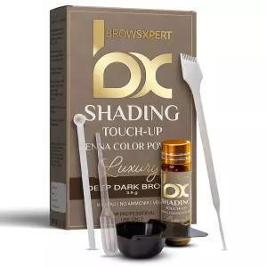 브라우즈엑스퍼트 프로페셔널 쉐이딩 터치업 키트 혼합 접시 교반 및 브러시가 포함된 허브 헤나 컬러