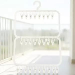 집게 빨래 놀이 건조 홀더 양말 고정 플라스틱 타월 찝개 건조대 걸이 속옷 3단