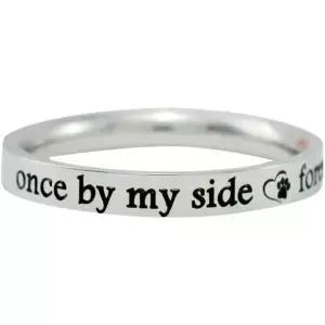 원스 바이 마이 사이드 포에버 인 하트 맞춤형 스테인리스 스틸 밴드 링 반려동물 기념 이름 러브 독 발