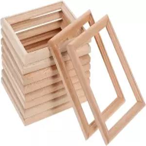 코헤알리 미니 액자 인형의 집 나무 미니어처 10개 1/12 요정 정원 장식용 페인트칠하지 않은 가구