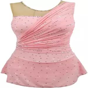 여성 피겨 스케이팅 드레스 대회 의상 리드미컬한 반짝이는 라인스톤 크랙 스 레오타드