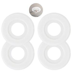 함몰된 소방 스프링클러 에스코트용 익스텐션 트림 링 - 에스코트와 함께 사용할 경우 최대 5인치까지 구멍을 덮는 흰색 웁스 헤드 주변의 잘못되거나 손상된 드라이월을 덮습니다