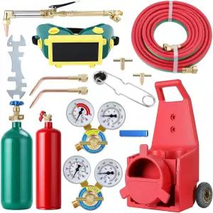 탱크 4L 산소 및 2L 아세틸렌이 포함된 라부피즈 옥시 토치 키트 휴대용 전문 용접 절단 브레이징 세트 DIY