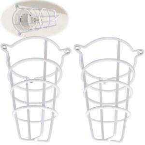 해피 트리(2팩) 화이트 파이어 스프링클러 헤드 가드 커버, 1/2인치 및 3/4인치 6인치 딥 케이지용