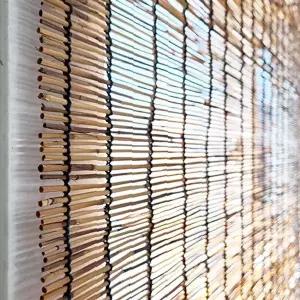 창문 햇빛 차단 실내 인테리어 대나무 발 원목 가리개 열처리 탄화 가공 통풍