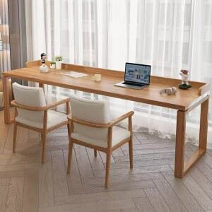 스터디카페 책상 원목 테이블 과외방 140X80X75CM 칸막이 우드 공부방 엣지미포함