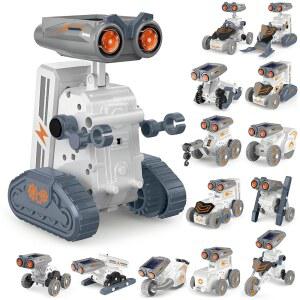 아이들을 위한 조이플라이 스템 교육용 장난감 키트, 배터리 또는 태양열로 과학 로봇 남학생용 에렉터 작동하는 세트 조립하기 DIY 선물 학습 u201312, 쉬운 14-in-1 태양열 191개,