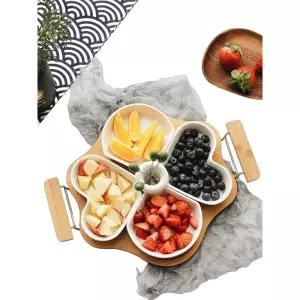 과일접시 식기 우드 특수 디저트 도자기 접시 스낵 그릇 플레이팅 오븐