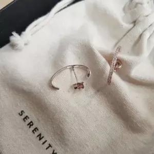 SE104 여성 하프 고리 실버 이어링 여성 은 귀걸이 (실버 925)