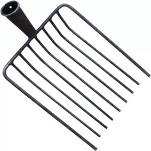 금속 포크 헤드 거름 교체 농업용 강철 피치포크 잔디밭을 가꾸기 위해 말이 9개의 이빨을 줍습니다