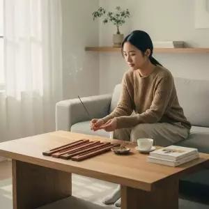 원목 인센스 스틱 홀더 향 받침대 우드 캔들 촛대 인테리어 소품 1개