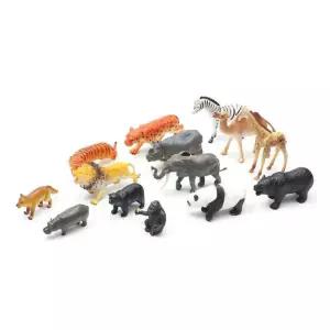 4세 유아 정글 초원 야생동물모형 14pcs 청각자극 움직이는인형 촉각발달