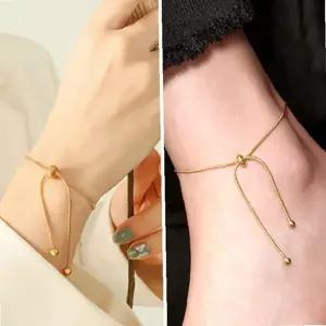 뱀줄 체인 팔찌 발찌 2종세트 써지컬스틸 여성 액세서리 데일리 패션 선물용 저자극