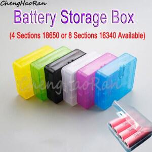 1 조각 다채로운 플라스틱 배터리 상자 4 섹션 18650 또는 8 16340 두꺼운 보호