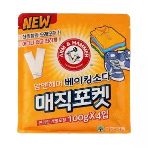 암앤해머 탈취제 매직포켓 베이킹소다 신발장용 100g 4개