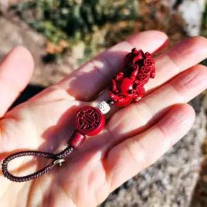 액막이 경면주사 단사 비휴키링 열쇠고리 행운부적