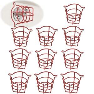 1/2인치 및 3/4인치 모두를 위한 해피 트리(10팩) 레드 파이어 스프링클러 헤드 가드 커버 케이지, 플러시 마운트 측벽 펜던트 세미 보호용 - 오목한