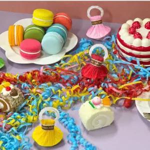 컬러줄폭죽 10P 파티용 당기는 폭죽 행사 이벤트 축하 소품 1세트 사계절 컬러줄폭죽