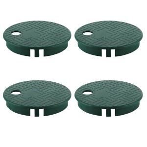 SupaoSPG 4개 스프링클러 밸브 박스 커버, 관개 시스템용 5.5인치 OD 6인치 커버 뚜껑, 실외 제어 물 시스템 잔디밭용 뚜껑(6인치)