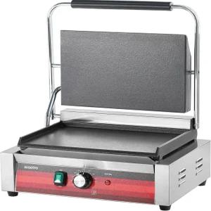 킷포 상업용 전기 파니니 그릴 평판 포함 스테인리스 스틸 샌드위치 메이커 14인치×9.5인치 주철 에나멜