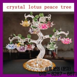 크리스탈 로터스 트리 장식품 풍수 미니어처 입상 홈 데코레이션 공예품 선물