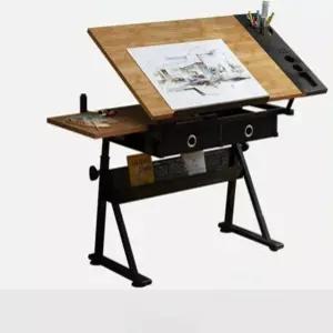 제도판 도면작업대 스탠드 각도조절 이젤 리프트 드로잉 대형 그림 책상 제도 원목 설계