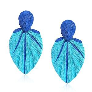 차나이크우 라피아 롱 귀걸이 컬러풀 핸드메이드 라탄 드롭 댕글 여름 열대 해변 보석