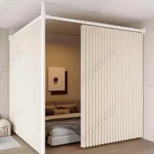 무타공 천장 기둥형 침실 행거 분리 원룸 커튼 칸막이 접이식 파티션