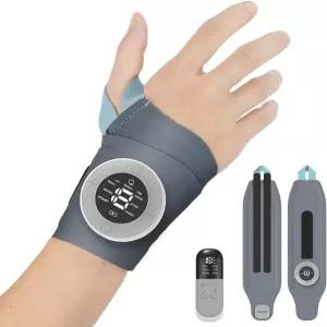 펄스 마사지가 포함된 코지온 무선 온열 손목 랩 지친 손과 진정시키는 3가지 열 및 6가지 진동 설정 일상