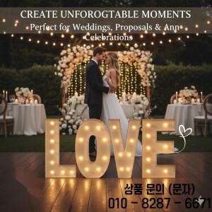 70 120cm 높이 LED 레터 라이트 업 사인 배터리 구동 마키 장식 웨딩 프로포즈 기념일 파티 또는 로맨틱한