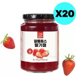 초록원 저당 알룰로스 딸기잼 대용량 470g X20 업소용