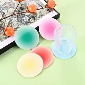 우드코스터 아크릴 캔디 원형 티코스터 컵받침