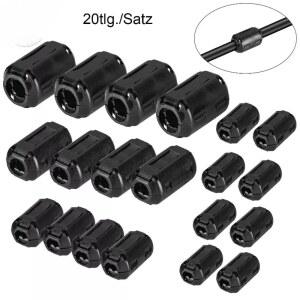 20pcs 페라이트 코어 링 클램프 키트 필터 억제 클립 3 5 13mm 케이블 용 방해 방지 토로 이달