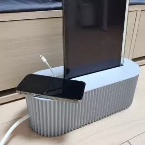 타원형 콘센트 멀티탭 정리함 그레이 콘센트정리함 전기선정리 가리개 멀티탭