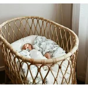 원형 라탄 베이비 아기침대 인테리어 스튜디오 촬영 요람