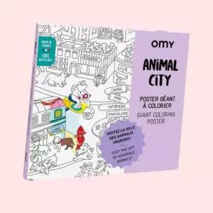 오마이 컬러링 포스터 애니멀 시티 POS77 블랙 2303688488 4435986